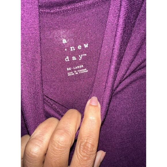 A New Day  Burgundy Long Sleeve Turtleneck Top – Size XXL - Picture 3 of 3